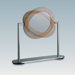 TS1 Freestanding Magnifying (5X) Makeup Mirror, Walnut Wood Frame