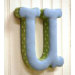 "u" Fabric Letter in Blue / Green