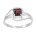 Sterling Silver Princess Cut Garnet Solitaire Ring