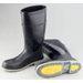 Size 9 16" Black/Yellow/Gray Mercury Flex 3 PVC Steel Toe Boots With Lugged Sole