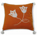 Embroidery Lily Pillow in Orange