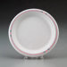 Classic White Molded Fiber Round Plates in Burgundy / Gray Design