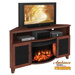 Shaker Style Corner 61" TV Stand with Curved Electric Fireplace