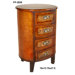 Oval Wooden Cabinet with Four Drawers and Flower Print