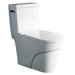 Oceanus Contemporary Elongated One Piece Toilet in White