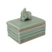 Thatsanee and Ramphan Artisan Little Elephant Celadon Ceramic Box