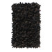 Leather Shag Black Rug