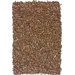 Leather Shag Dark Brown Rug
