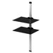 Plasma Double Shelf Support System in Black and Silver