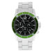 Men's Classic Green Bezel Watch with Black Chronograph Dial