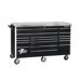 72" 17 Drawer Triple Bank Professional Roller Cabinet in Black