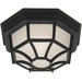 One Light Outdoor Flush Mount with Satin White Shade