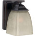 One Light Wall Sconce with Umber Linen Shade in Antique Bronze