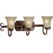 Three Light Vanity Light with Umber Mist Shade in Black Cherry