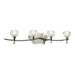 Monroe Four Light Bath Vanity in Durable Brushed Nickel and Chrome