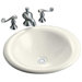 Iron Bell Vessels Self-Rimming Bathroom Sink in Biscuit