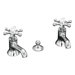 Antique Single Hole Bathroom Faucet Pair with Cross Handle