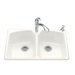 Tanager Self-Rimming Single Hole Kitchen Sink with Accessory Hole at Left in White