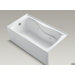 Hourglass 60" x 32" Wide Alcove Whirlpool with integral Apron, Heater and Left-Hand Drain