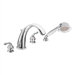 Monticello Cathedral High Arc Double Handle Roman Tub Faucet with Built In Diverter in Chrome
