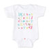First Alphabet Bodysuit For Girl in White