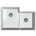 Kubus Fireclay Double Bowl Kitchen Sink with Glass Rim