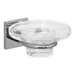 HansaQuadris Soap Dish Holder with Glass Dish in Chrome