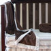 Chocolate Minky Toddler Blanket with Blue Satin Trim