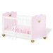 Kinderbett "Prinzessin Karolin" in Wei&szlig; / Rosa / Gold lasiert
