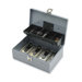 Cash Box, 5 Compartments, 11-3/8"x7-1/2"x3-3/8", Gray
