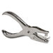One-Hole Ticket Punch, Economical, 1/4" Round, Nickel Plated