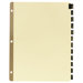 Tab Indexes, Monthly, 11"x8-1/2", Black Leather Tabs, 24/ST, Buff