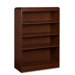 Lorell Radius Hardwood Veneer Bookcases, Mahogany