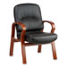 Lorell Woodbridge Series Leather Guest Chairs, Black