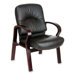 Lorell Woodbridge Series Leather Guest Chairs, Black