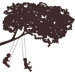Kids on Swing Peel and Stick Giant Wall Decal