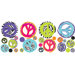 Zebra Peace Signs Peel and Stick Wall Decal