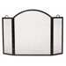 3 Panel Arched Top Twisted Rope Wrought Iron Fireplace Screen