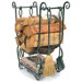 Country Wrought Iron Log Holder with Tools