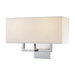 Sconces Wall Sconce in Chrome with Off-White Linen Shade