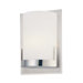  Wall Sconce with White Glass Shade in Chrome