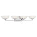 Clean Four Light Bath Vanity in Polished Nickel