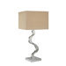 Lamps Table Lamp with Grey Cross Silk Shade in Chrome