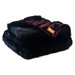 Black Bear Faux Fur Throw Blanket with Burgundy Velvet-Velour Lining