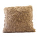 Raccoon Tail Faux Fur Pillow Cover with Chococate Brown Faux Suede Back