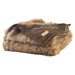 Raccoon Tail Faux Fur Throw Blanket with Chocolate Brown Faux Suede Lining