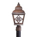 Mossoro II Outdoor Post Lantern in Mossoro Walnut with Silver