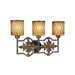 Terraza Villa  Vanity Light in Aged Patina with Gold Leaf Accents