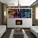 Abstract by Ash Carl 3 Dimensional Holographic Wall Art in Black Multi - 23.5" x 60"