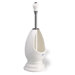 Nemi Free Standing Toilet Brush Holder in Chrome/White